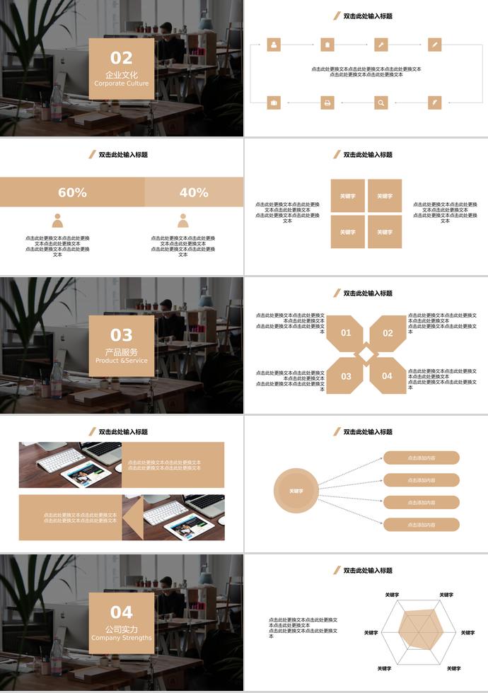 棕色系公司介紹企業(yè)宣傳PPT模板-1