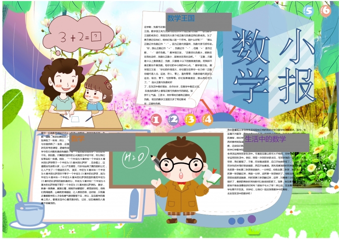數(shù)學(xué)王國(guó)可愛(ài)手抄報(bào)