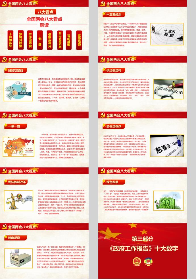 紅色大氣黨的兩會(huì)精神學(xué)習(xí)PPT模板-1