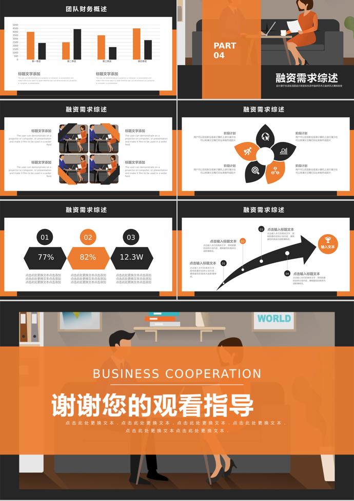 橙黃色商務合作計劃書PPT模板-2