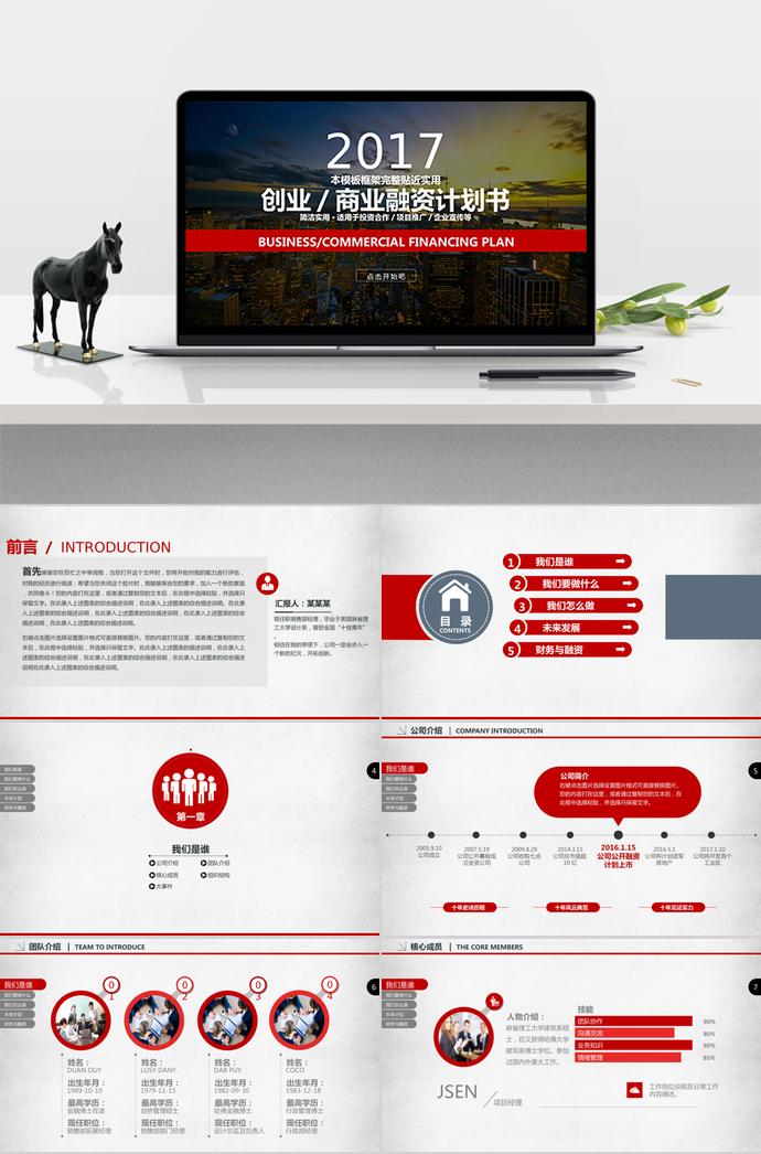 精美夜景創(chuàng)業(yè)融資計(jì)劃書PPT模板