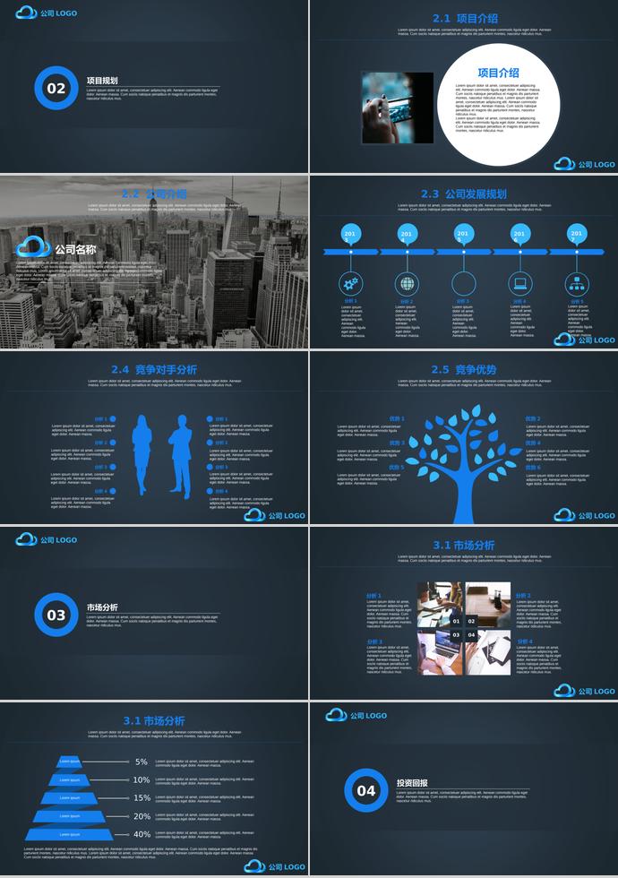 深藍色商業(yè)計劃書模板-1