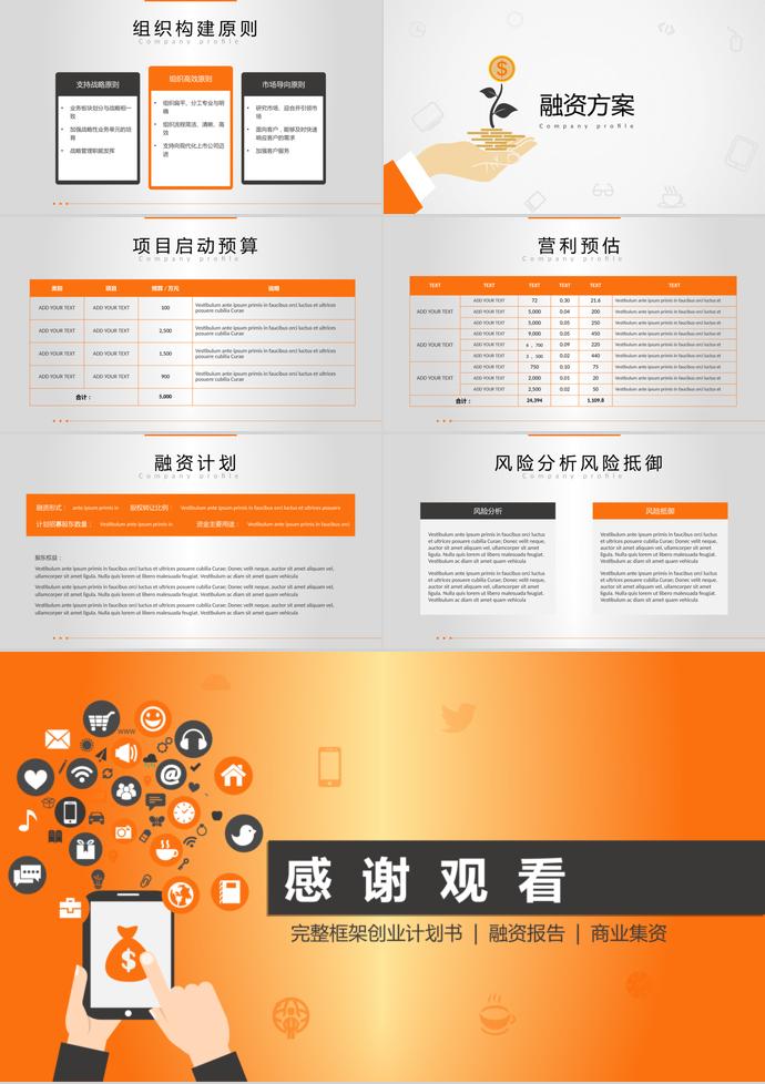 黃橙色簡約完整框架創(chuàng)業(yè)計劃書-2