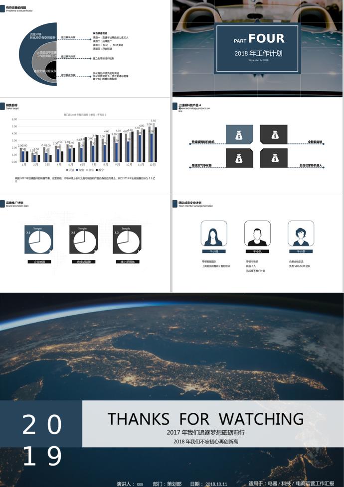 2019科技行業(yè)年終工作匯報PPT模板-2
