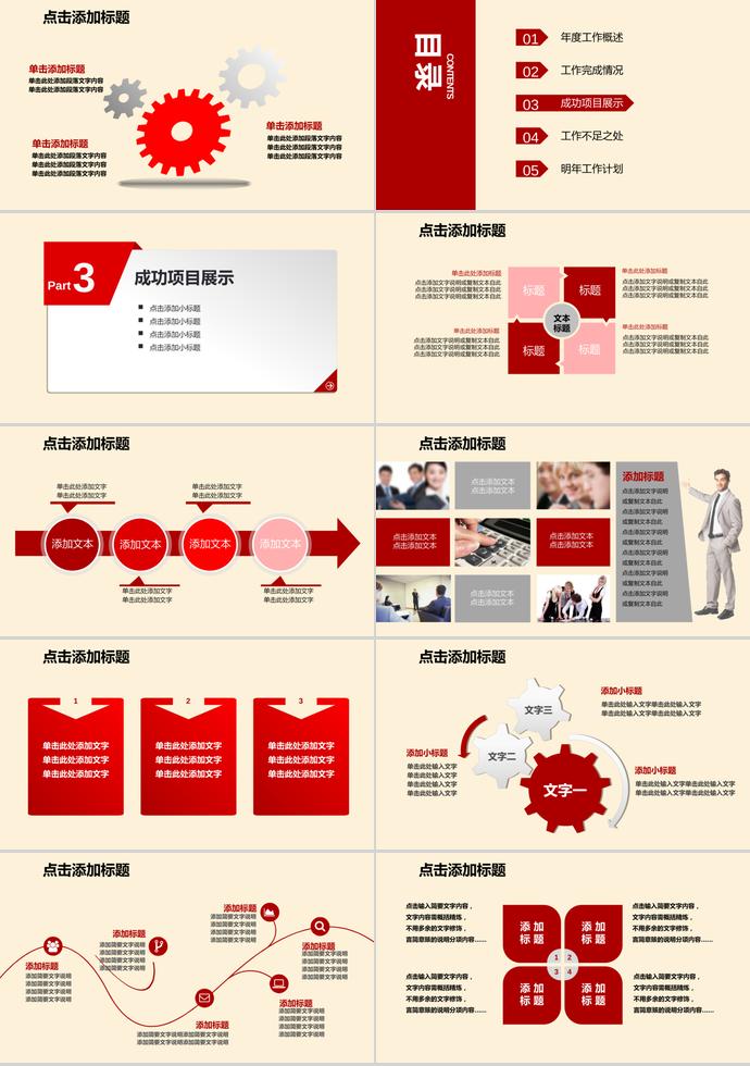 漸變橙色年終總結(jié)匯報PPT模板-2