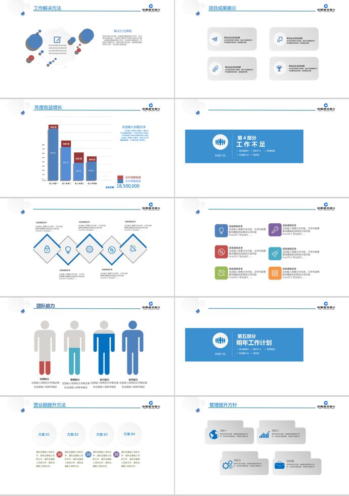 精美建行年終匯報(bào)總結(jié)PPT模板-2