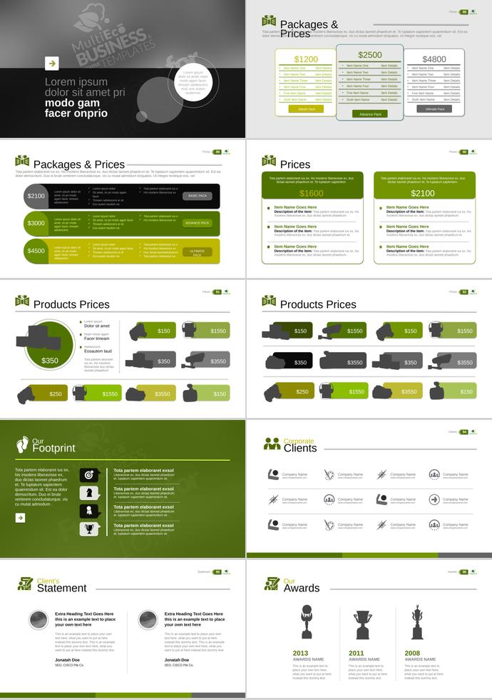 綠色年度總結(jié)報告PPT模板-9