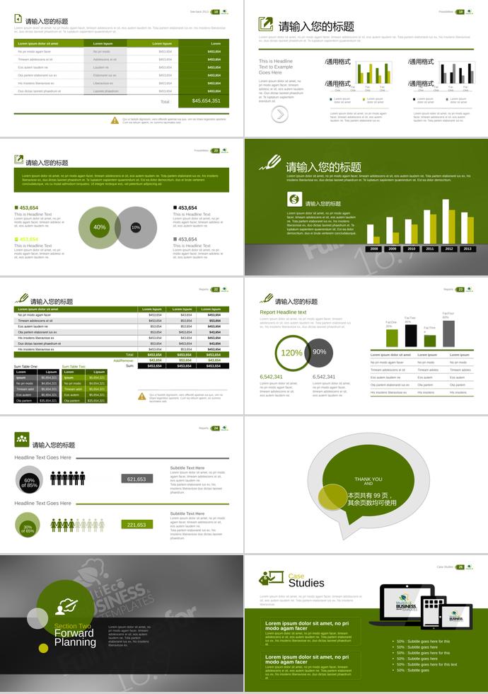 綠色年度總結(jié)報告PPT模板-2
