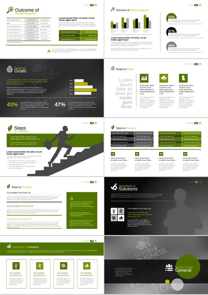 綠色年度總結(jié)報告PPT模板-3