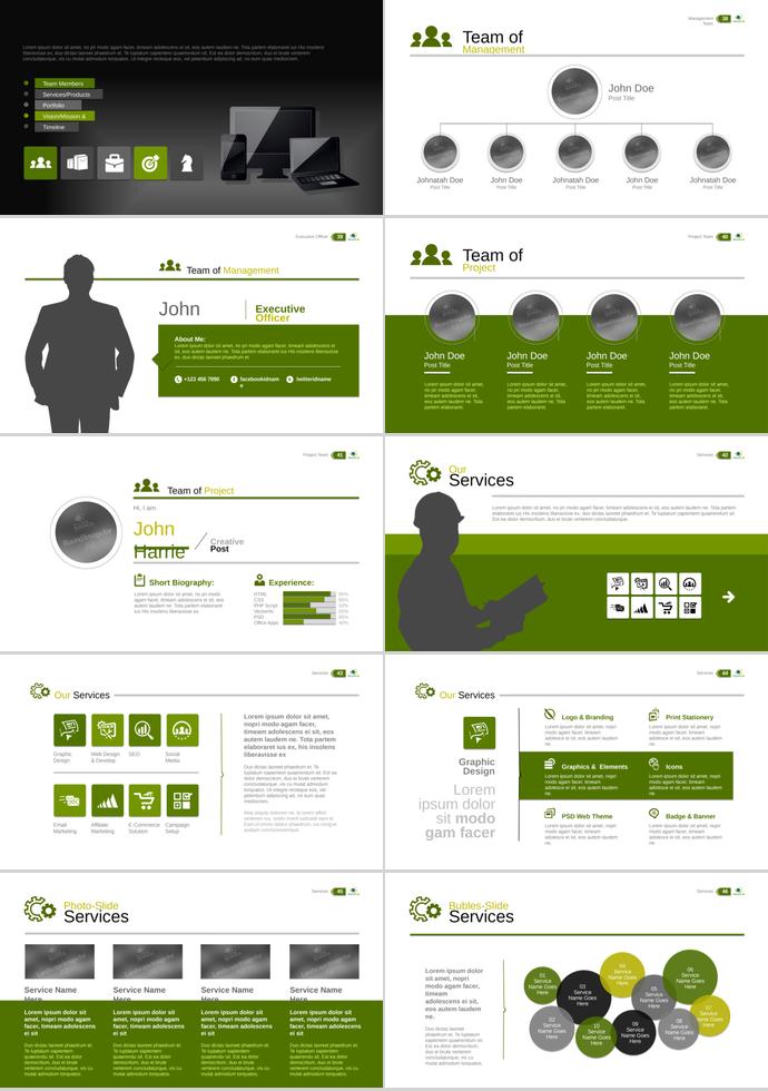 綠色年度總結(jié)報告PPT模板-4