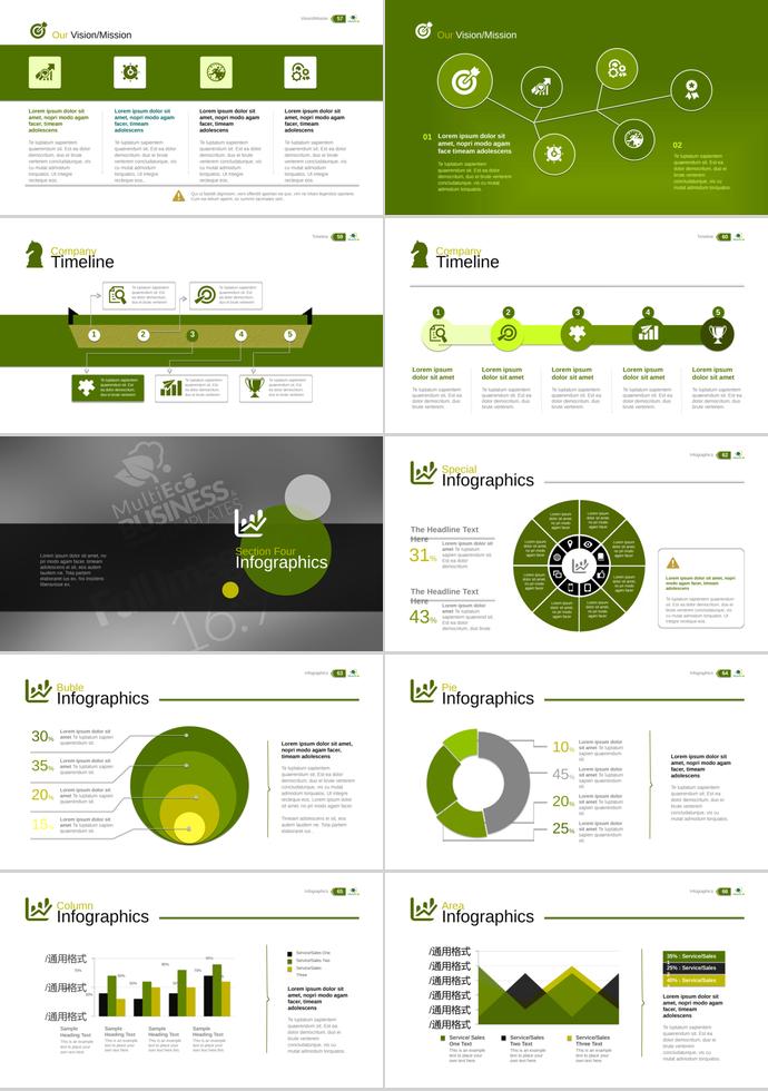 綠色年度總結(jié)報告PPT模板-6