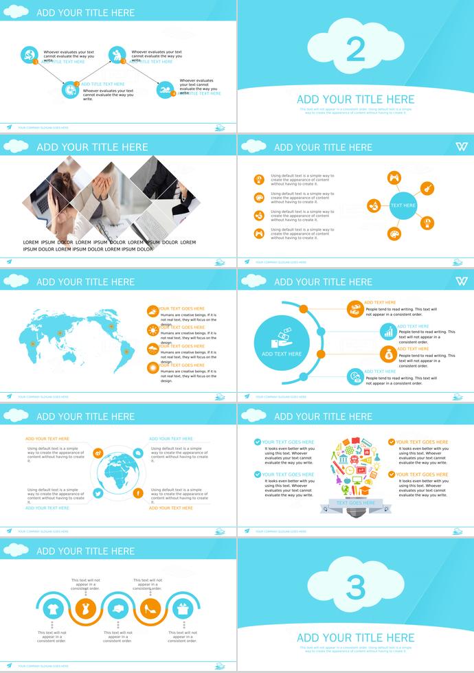 藍色可愛卡通課堂培訓PPT模板-1