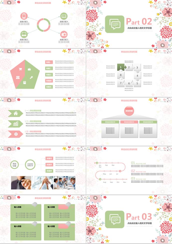 創(chuàng)意花卉精美畢業(yè)論文答辯模板-1