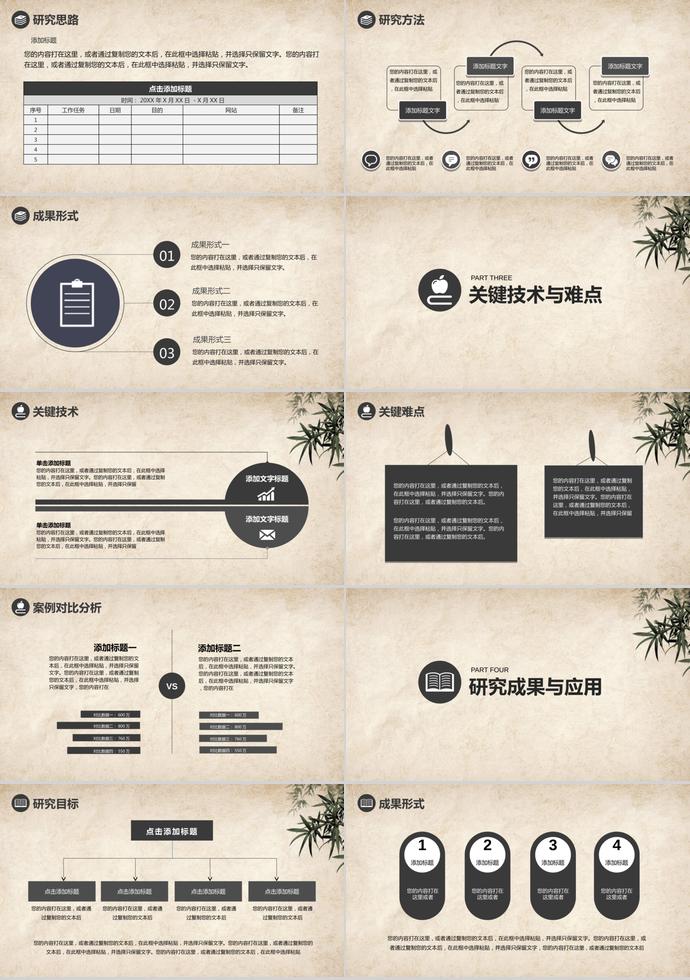 古典中國(guó)風(fēng)論文答辯PPT模板-1