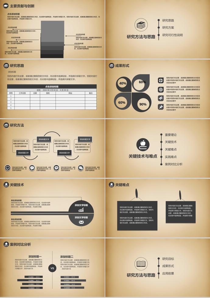 復(fù)古風(fēng)論文答辯PPT模板-1