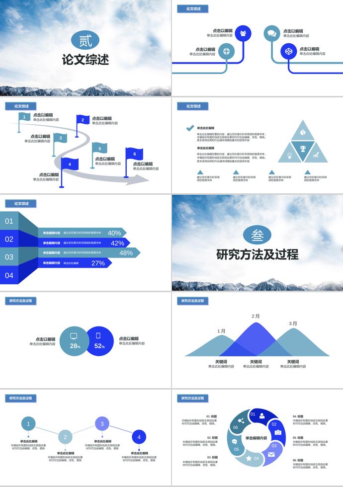 藍色大氣大學生畢業(yè)論文答辯模板-1