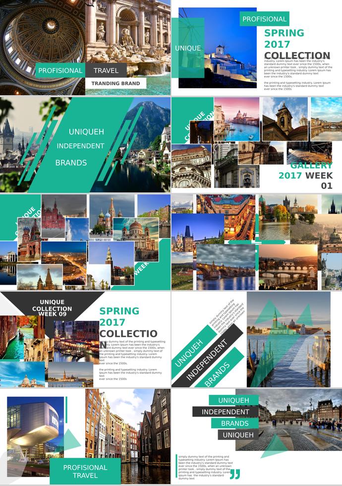 世界景觀相冊圖集PPT模板-2