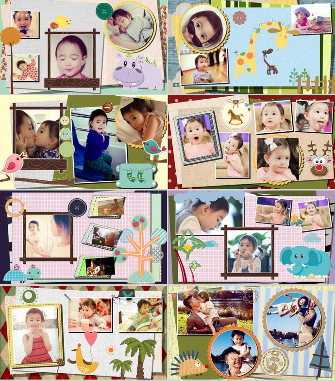 快樂(lè)小辮子相冊(cè)PPT模板-1