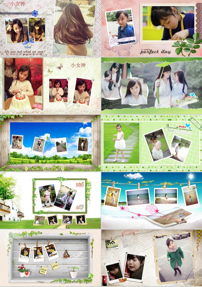 漂亮的小公主相冊PPT模板-1
