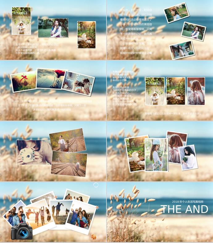 蘆葦青春相冊(cè)PPT模板-1