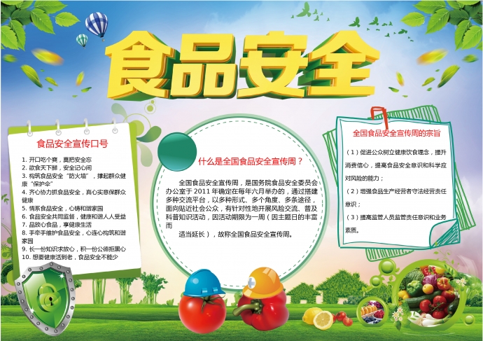 簡約通用全國食品安全宣傳周手抄報