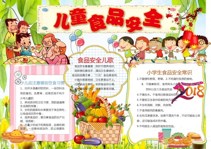 青少年兒童食品安全常識宣傳小報