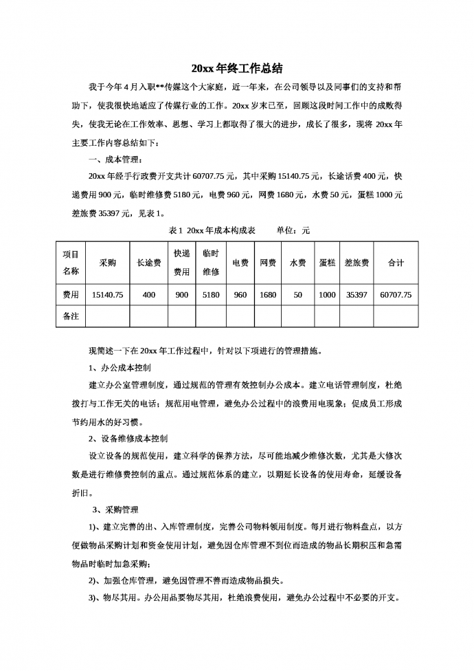 年終工作總結工作計劃書-1