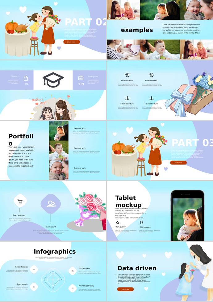 藍(lán)色創(chuàng)意小清新母親節(jié)活動(dòng)策劃ppt模板-1