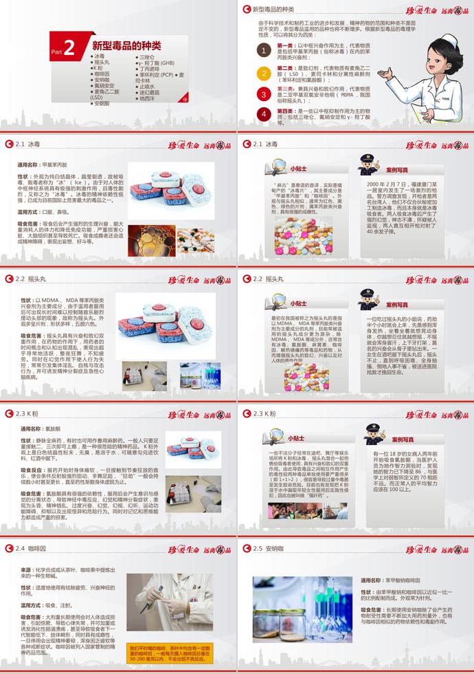 橙色系炫彩風(fēng)禁毒知識宣傳ppt模板-1