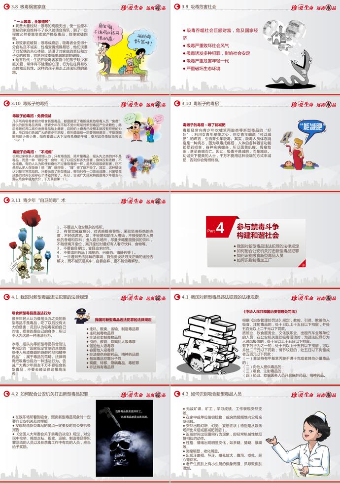 橙色系精美風(fēng)禁毒主題宣傳ppt模板-4