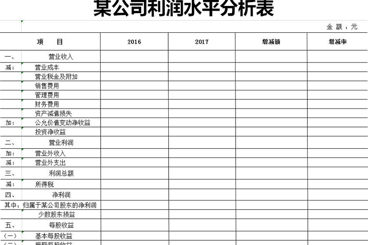 灰色風(fēng)格企業(yè)利潤(rùn)表分析模板-1