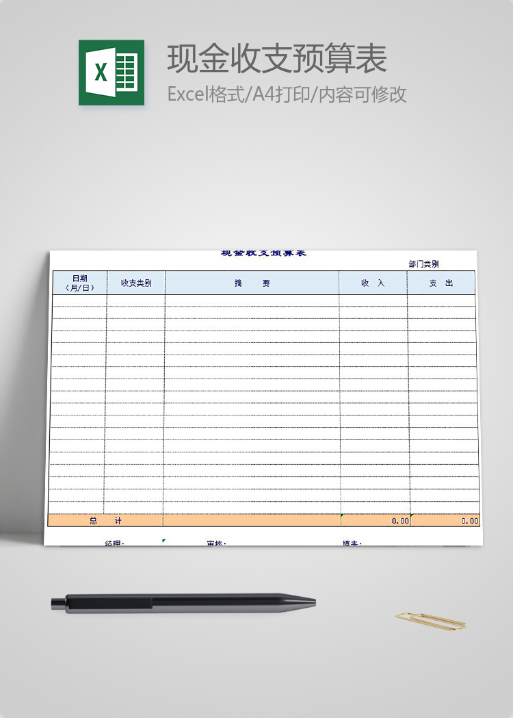 簡潔現(xiàn)金收支預算表