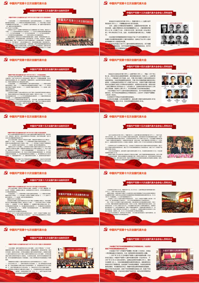 大紅色風格七一建黨98周年永遠跟黨走黨建PPT模板-6