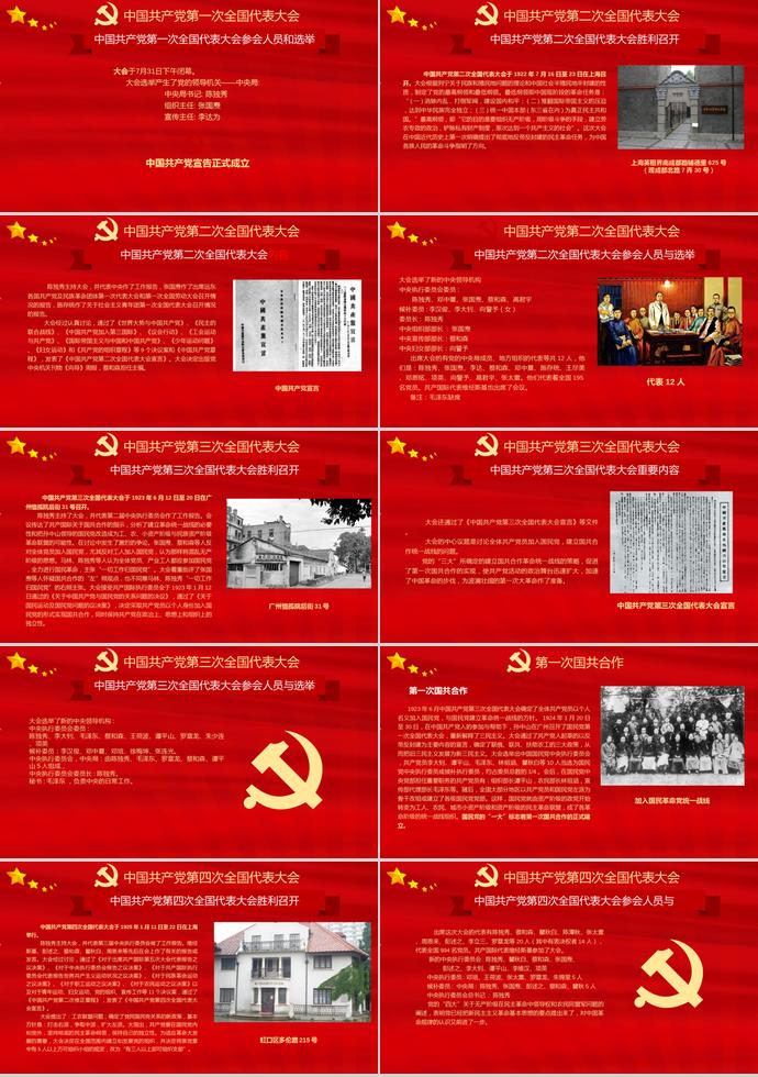 金紅大氣7.1建黨節(jié)黨的光輝歷程PPT模板-2