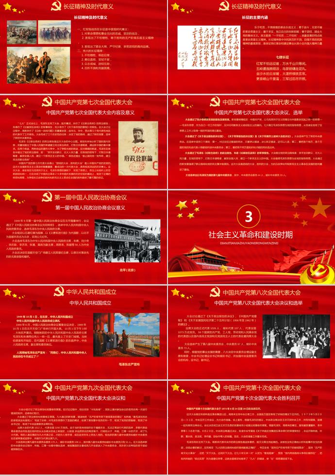 金紅大氣7.1建黨節(jié)黨的光輝歷程PPT模板-4