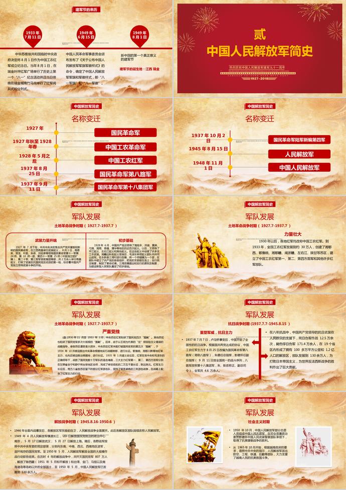 榮耀八一建軍節(jié)建軍91周年P(guān)PT模板.-1