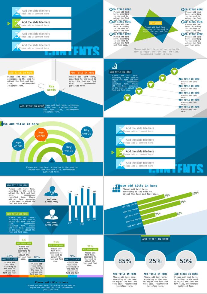 藍(lán)綠扁平卡通鉛筆背景PPT模板免費(fèi)下載-1