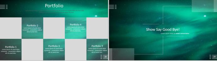 綠色模糊iOS風格的科技行業(yè)PPT模板免費下載-3