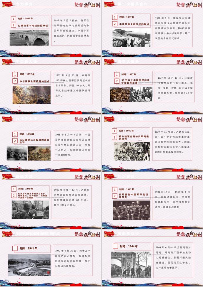 創(chuàng)意黨建紀(jì)念抗戰(zhàn)勝利PPT模板-1