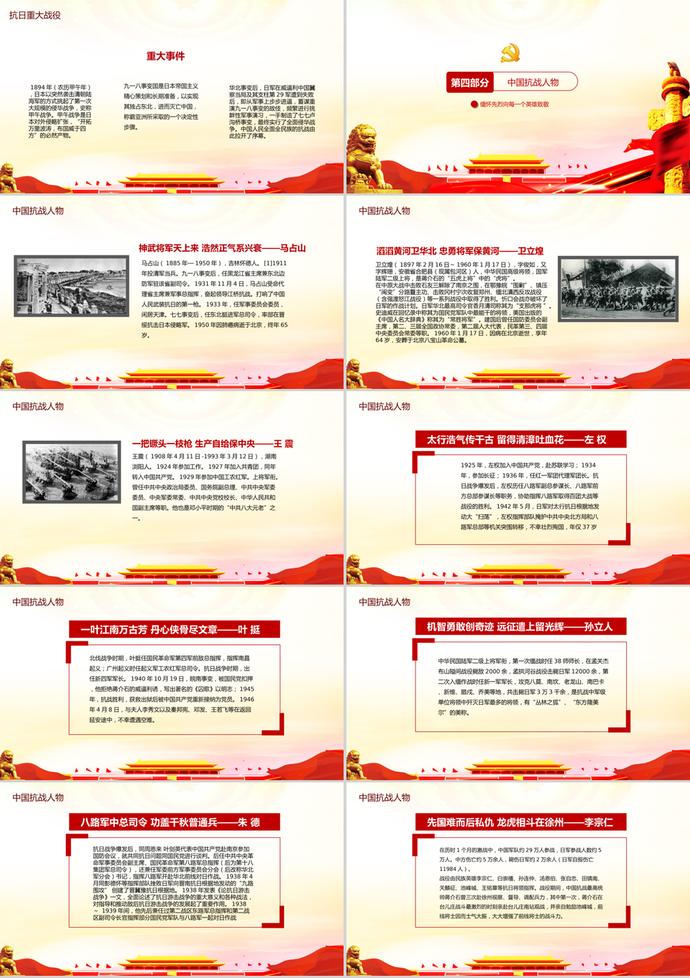 黨政風(fēng)抗戰(zhàn)勝利紀(jì)念主題PPT模板-2
