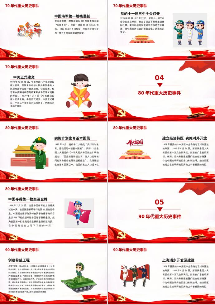 慶祝新中國(guó)成立70周年主題PPT模板-2