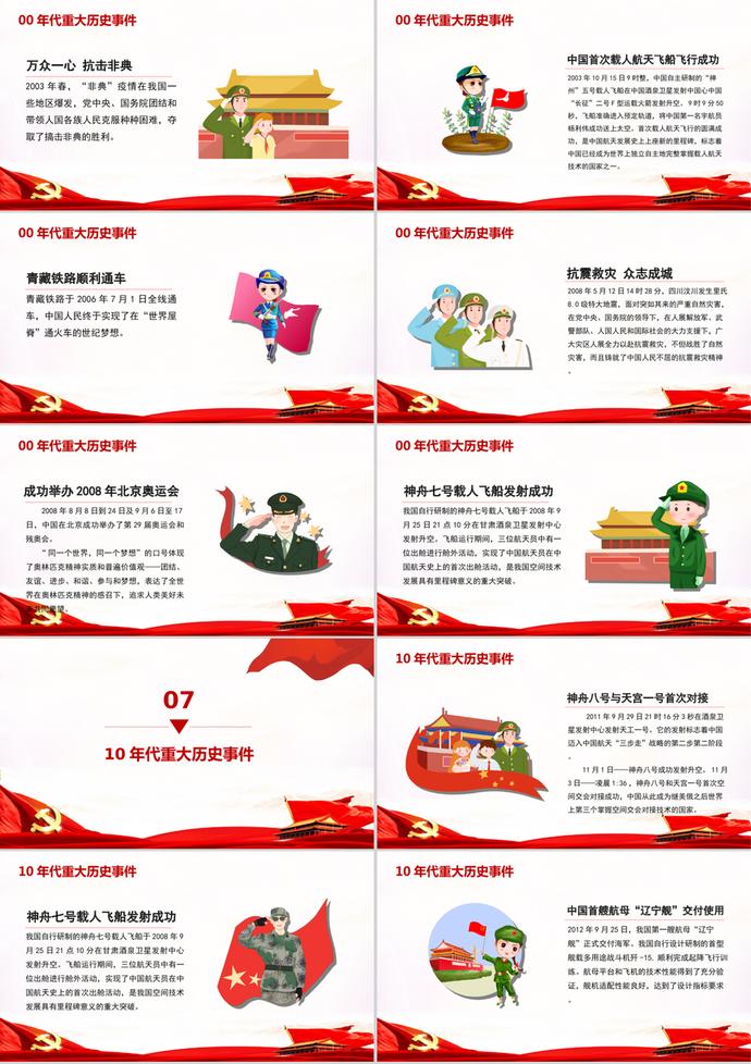 慶祝新中國(guó)成立70周年主題PPT模板-4