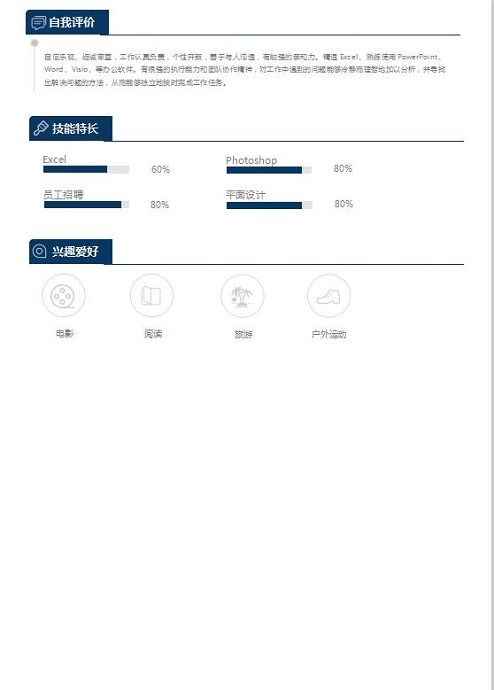 深藍(lán)色簡(jiǎn)潔風(fēng)人力資源專員簡(jiǎn)歷模板-1