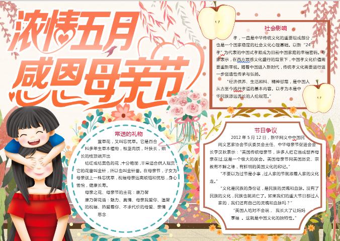 感恩母親節(jié)手抄報(bào)小報(bào)