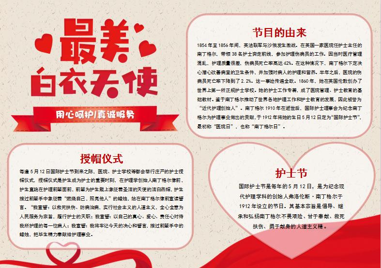 簡(jiǎn)約國(guó)際護(hù)士節(jié)手抄報(bào)模板