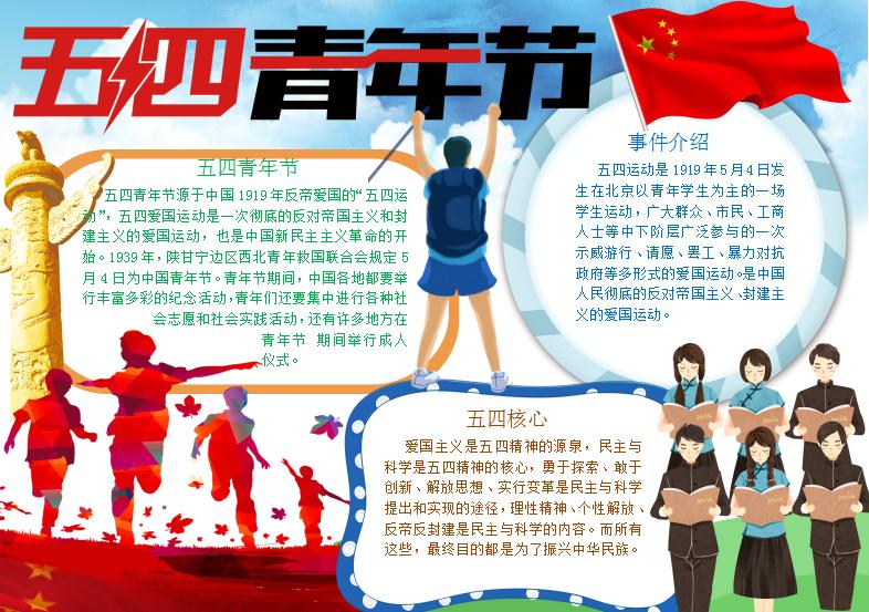 54青年節(jié)手抄小報(bào)Word模板