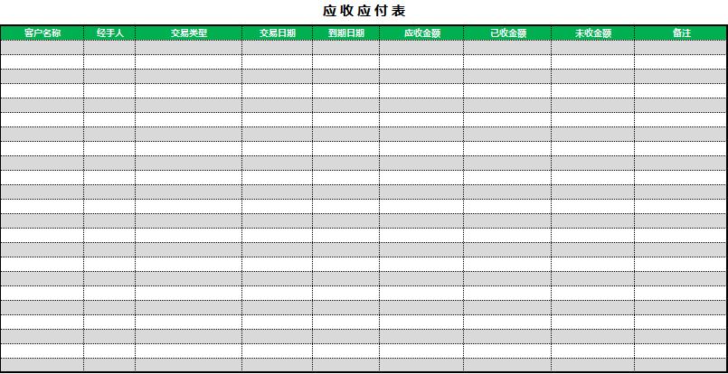 簡(jiǎn)潔應(yīng)收應(yīng)付表Execl模板