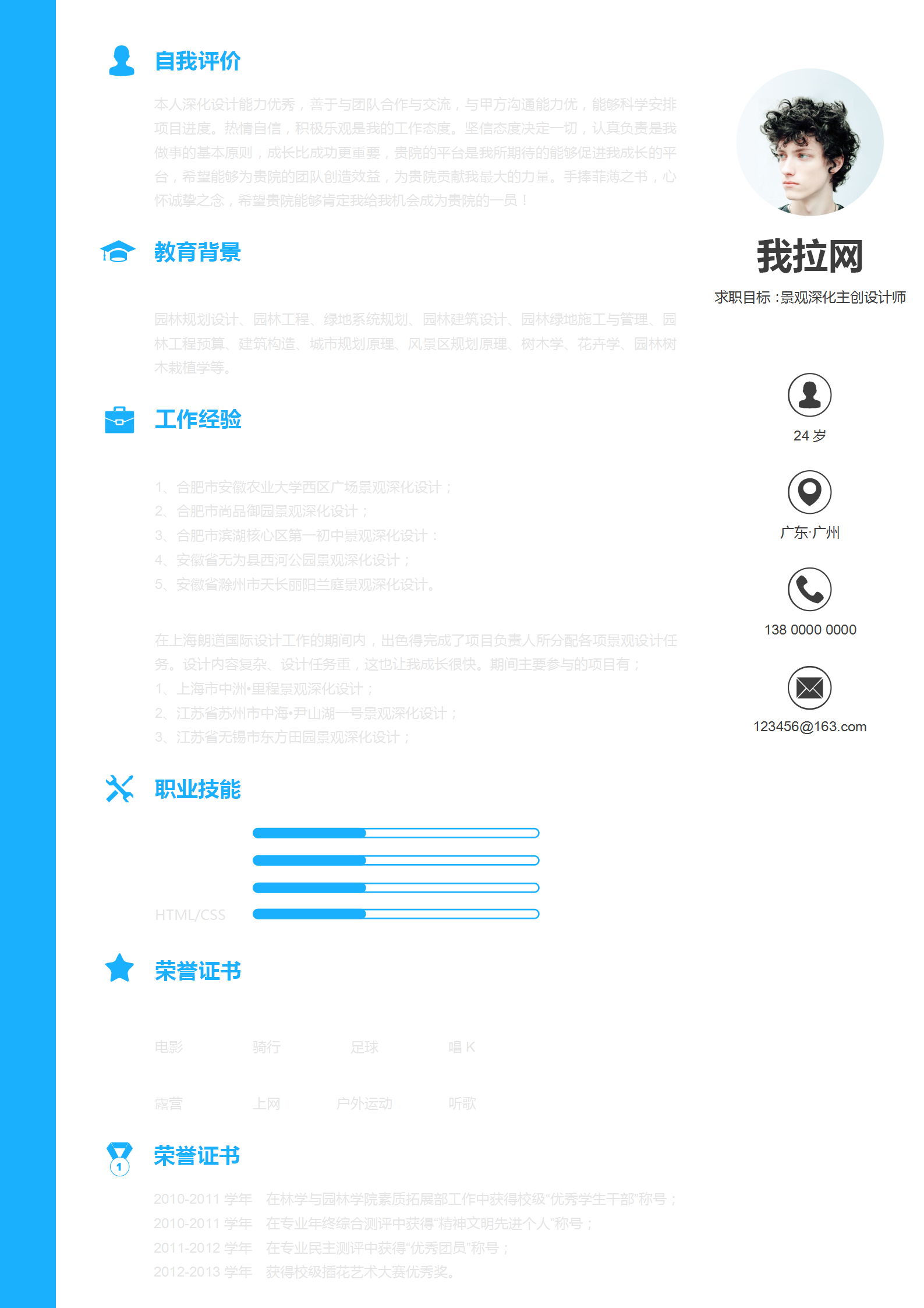 景觀深化主創(chuàng)設計師簡歷
