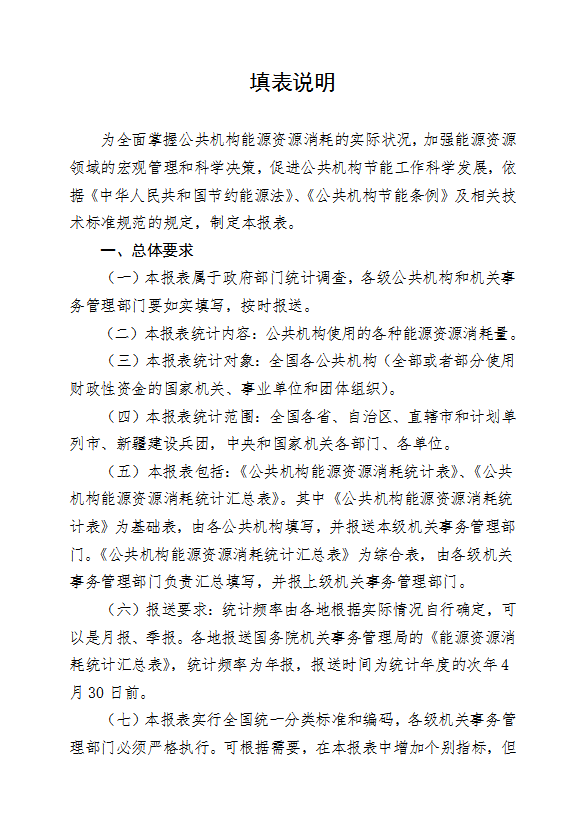 公共機(jī)構(gòu)能源資源消耗統(tǒng)計(jì)表匯編word模板-1