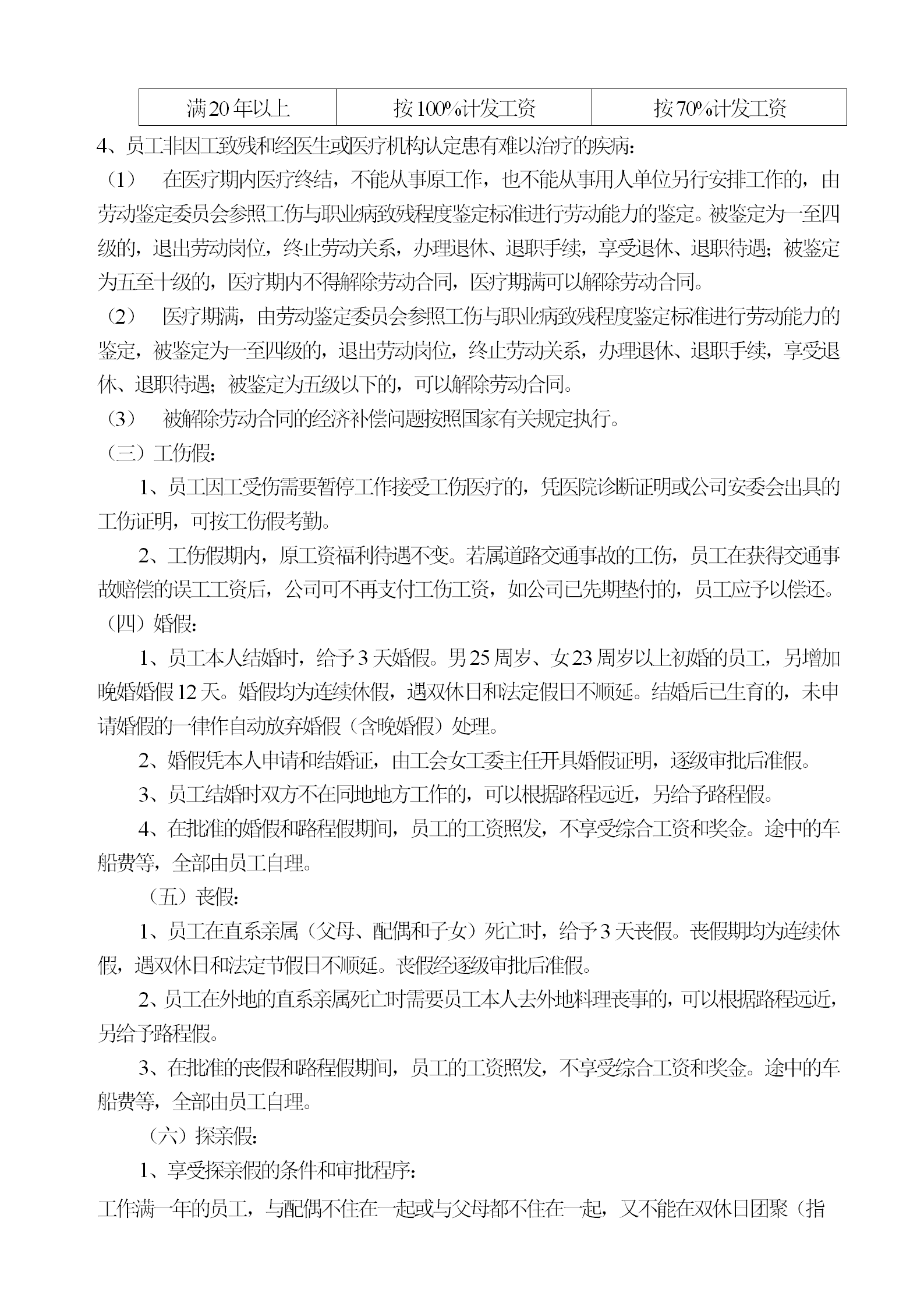 員工休假管理制度word模板-1